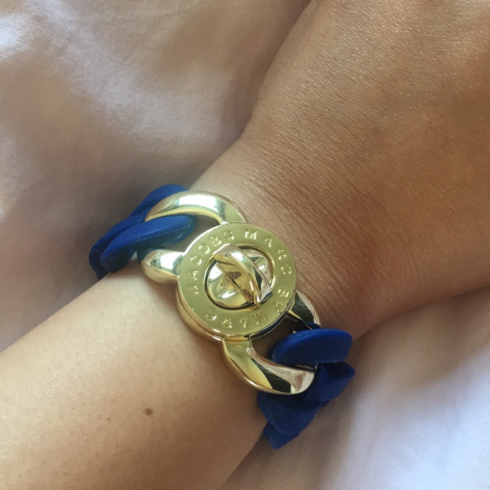 Marc Jacobs Blue & Gold Rubber Bangle/Bracelet
